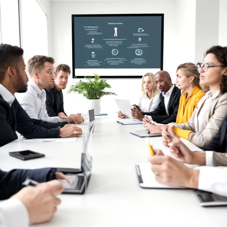 Coach guiding a management team